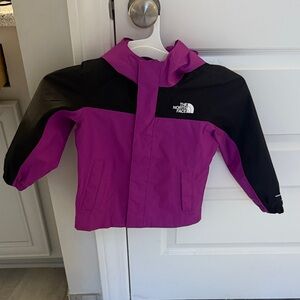 The North Face Kids' Vibrant Purple and Black Rain jacket